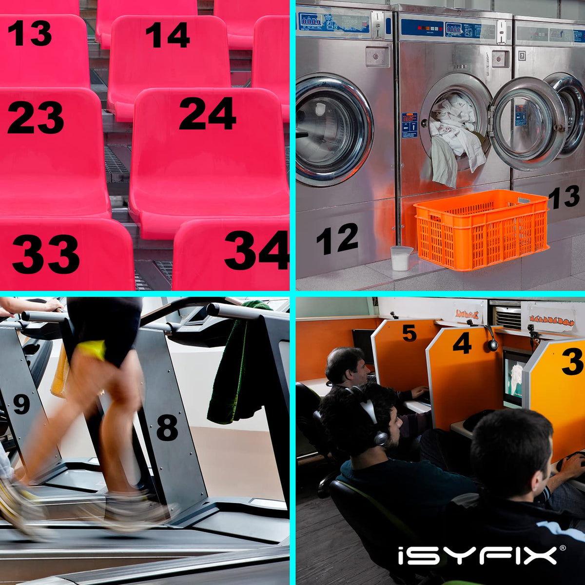 iSYFIX black vinyl numbers on door for fast home location