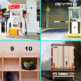 iSYFIX black vinyl numbers on truck for easy address identification