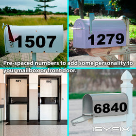 iSYFIX black vinyl numbers on window for visible street address