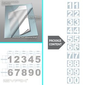 isyfix outdoor-grade vinyl numbers withstand sun and rain for lasting address visibility