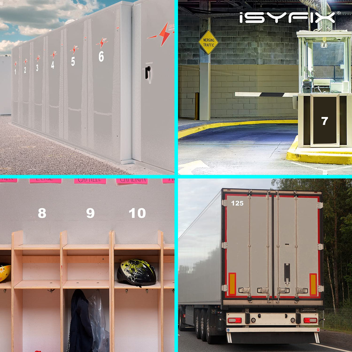 isyfix white vinyl numbers on truck resist weather for long-lasting outdoor use