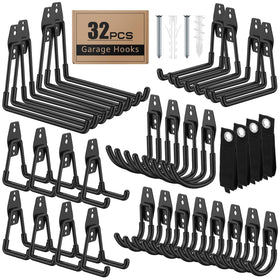 ITCPRIM 32-pack garage hooks with anti-slip coating for secure storage.