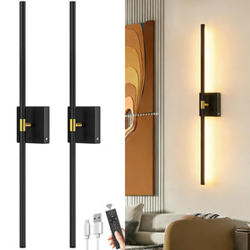iThird battery-operated wall sconce set 2 front view for ambient lighting