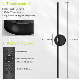 iThird 31.5-inch wall sconces ideal for bedroom, living room, or hallway.