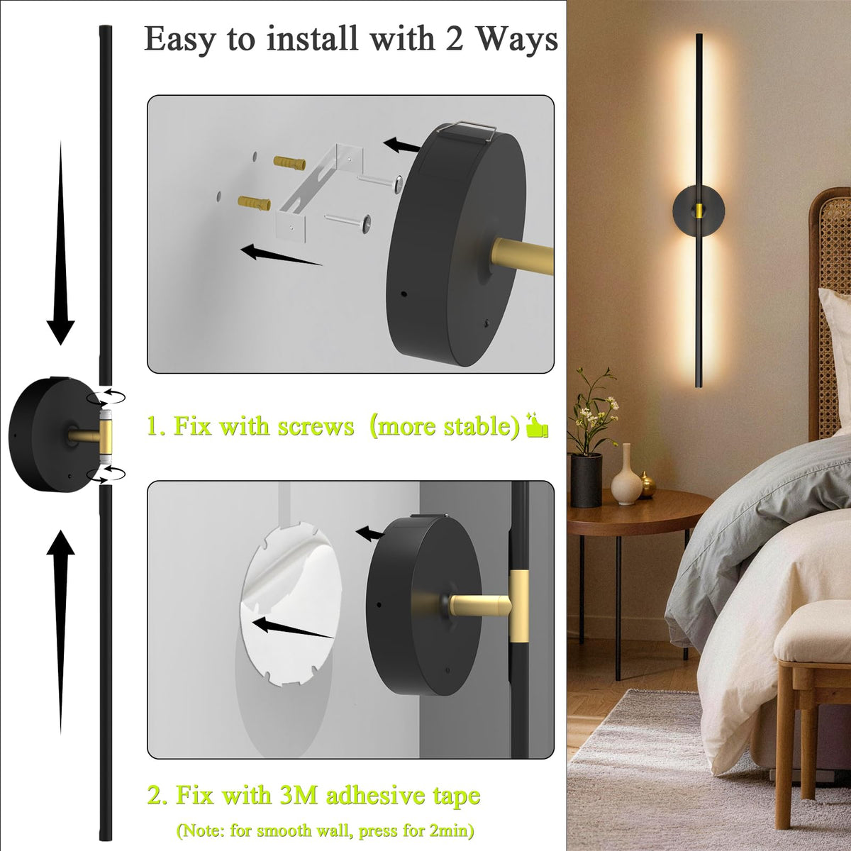 iThird black and gold modern wall sconce adds stylish ambience.