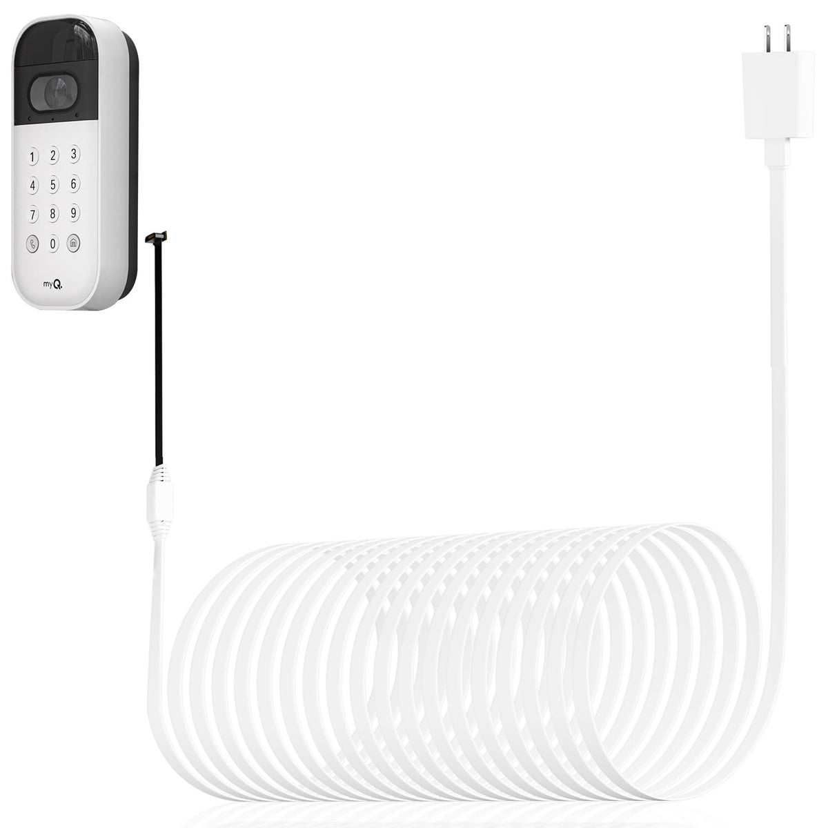 iTODOS 20ft power cable for myQ keypad enables flexible placement and reliable charging.