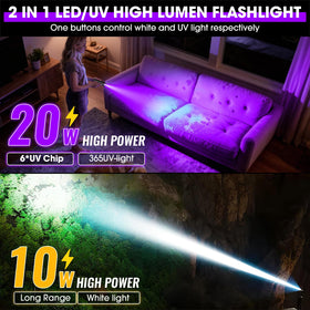iToncs white light beam provides bright outdoor visibility for nighttime tasks.