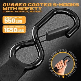 ITORRIN retractable strap securing ATV during transit with soft loop protection.