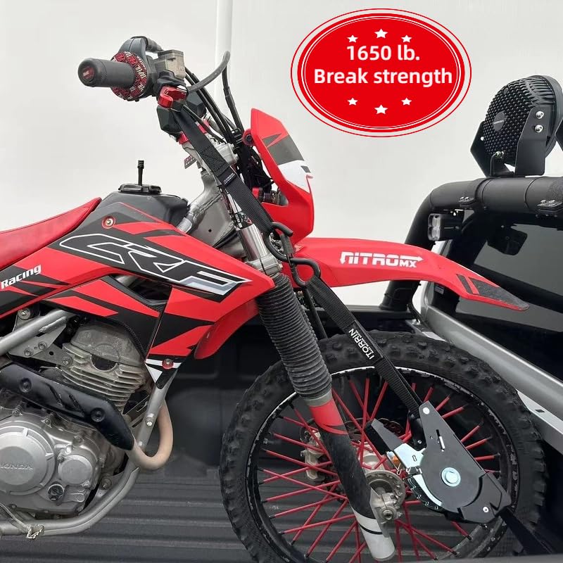 Soft loops protect paint while securing handlebars or bumpers.