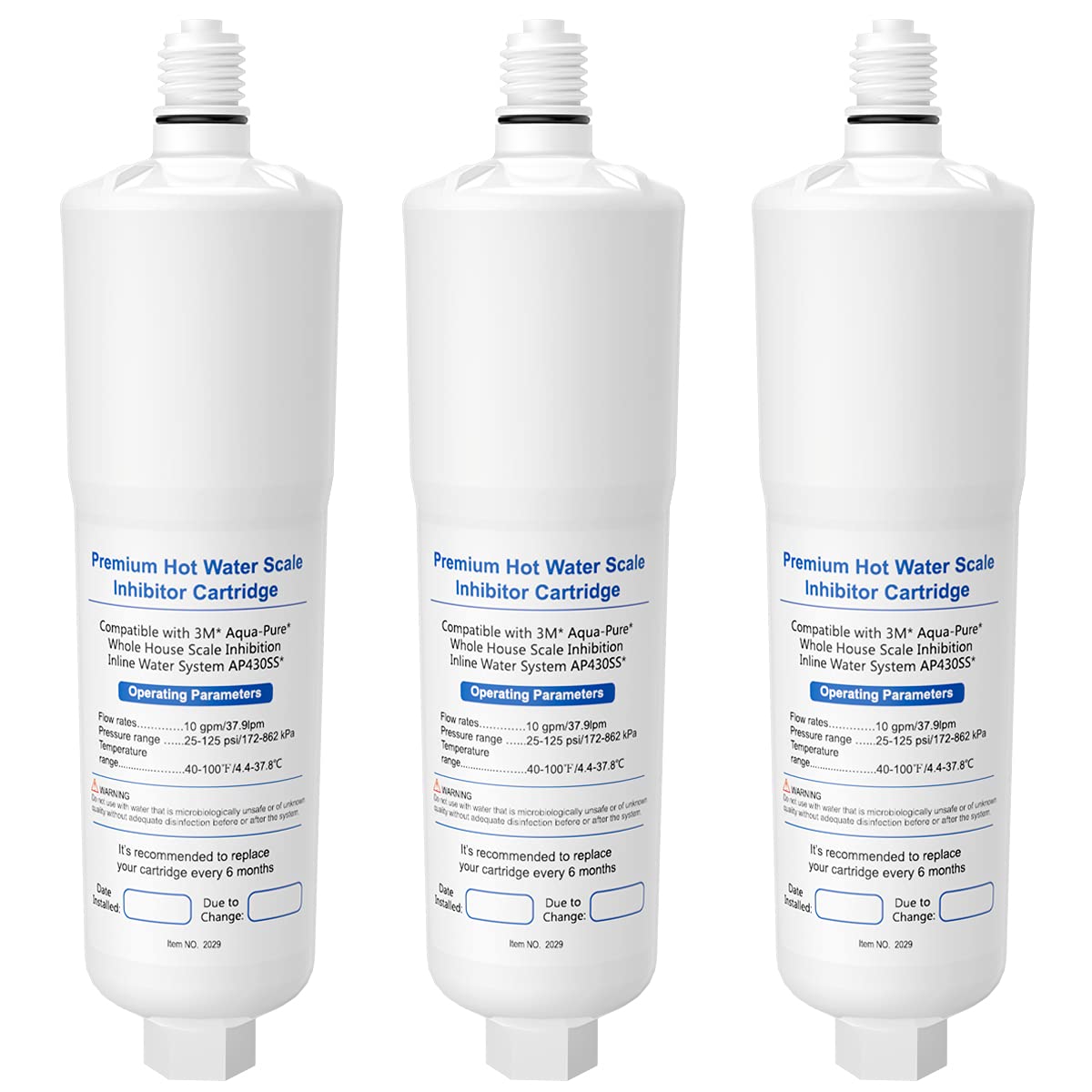 IT'S PURE EXPERT AP431 cartridge front view for inline scale inhibition and water protection