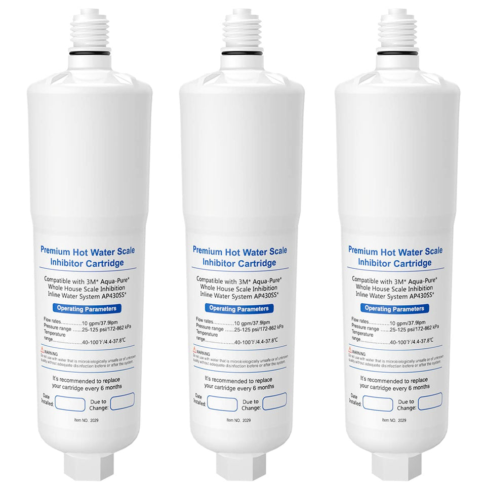IT'S PURE EXPERT AP431 cartridge front view for inline scale inhibition and water protection