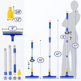 180-degree swivel head on ITTAR grout brush cleans corners from awkward angles.