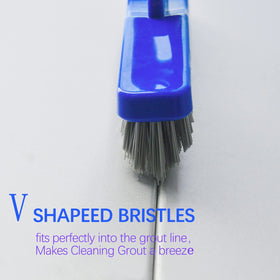 ITTAR grout brush long-handled design extended to reach high surfaces.