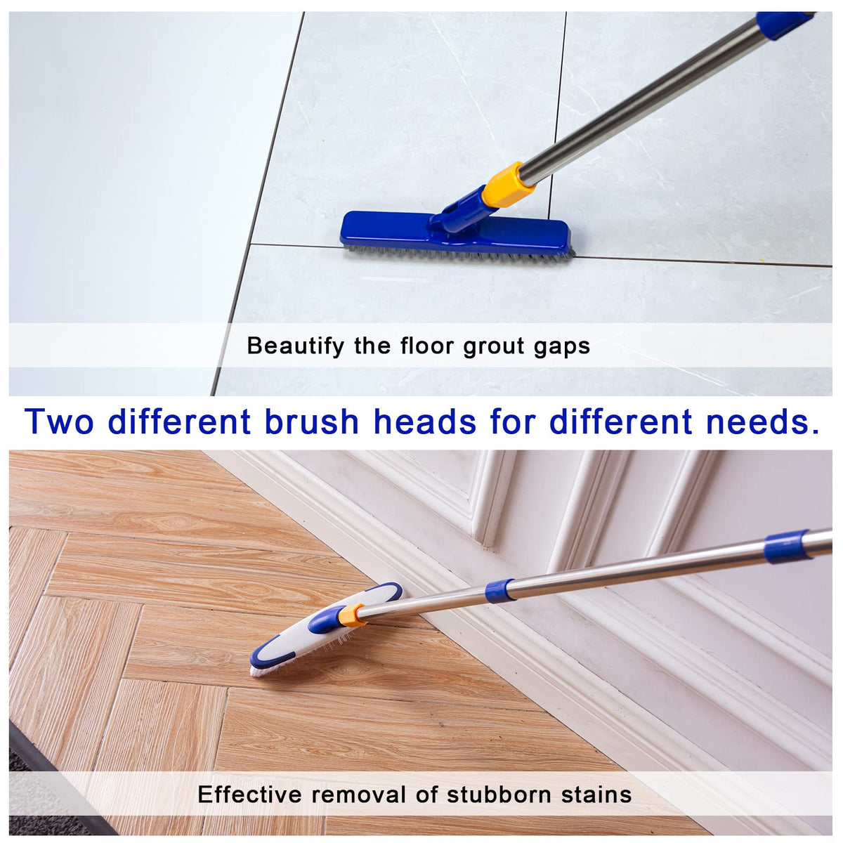 ITTAR long-handle scrub brush enables back-friendly cleaning.