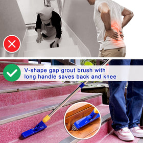 ITTAR V-shape grout brush targets grout lines and corners.