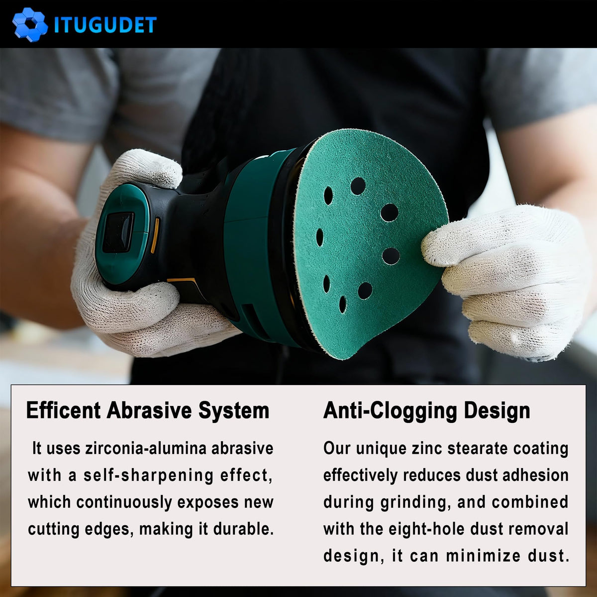 ITUGUDET 8-hole vacuum pattern disc enhances dust extraction
