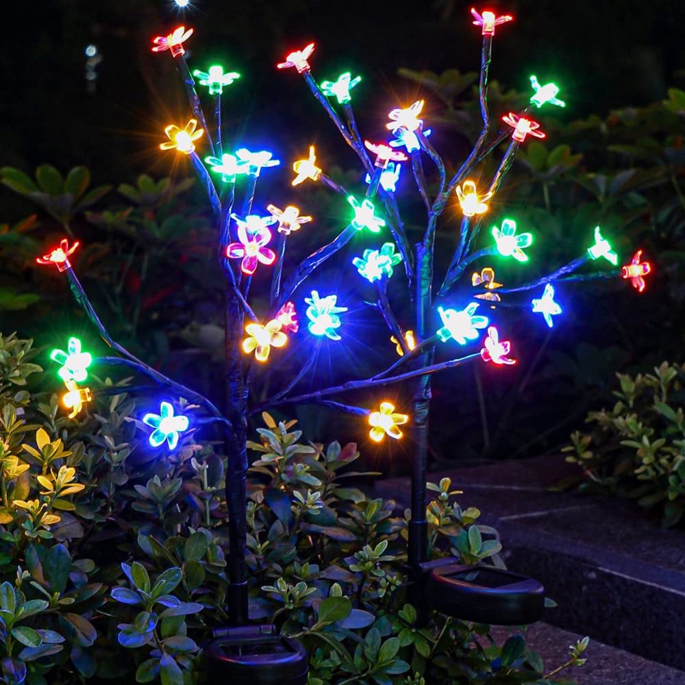 IUEECEN Solar Flowers lights on a branch create elegant outdoor ambiance