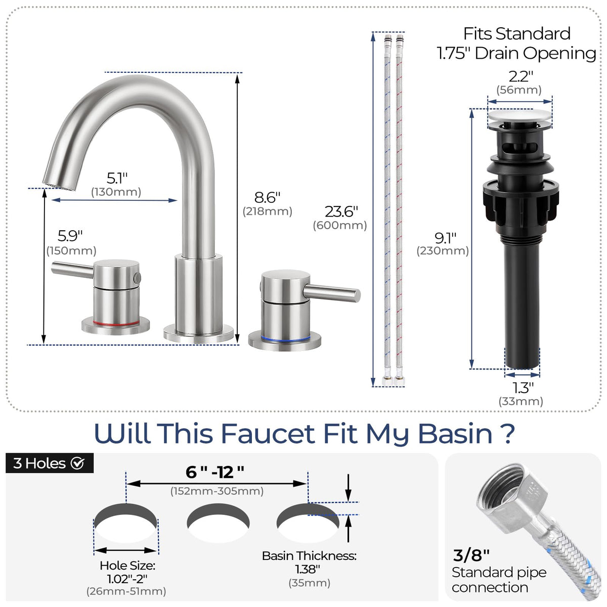 IUERASD 360-degree swivel spout offers flexible reach