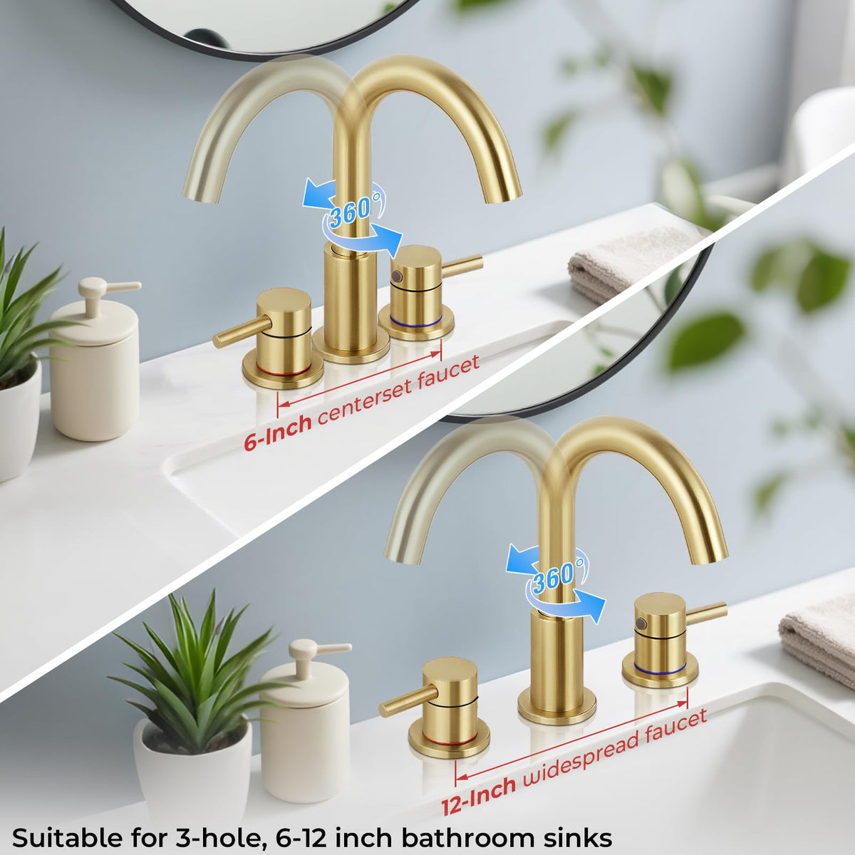 IUERASD bathroom faucet with pop-up drain included for complete installation.