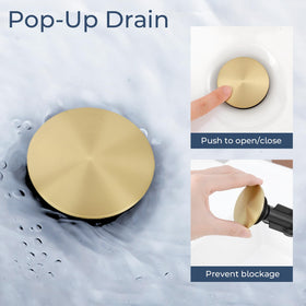 IUERASD brushed gold finish complements modern or vintage bathrooms.