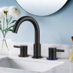 IUERASD matte black bathroom faucet with a durable finish for modern bathrooms.
