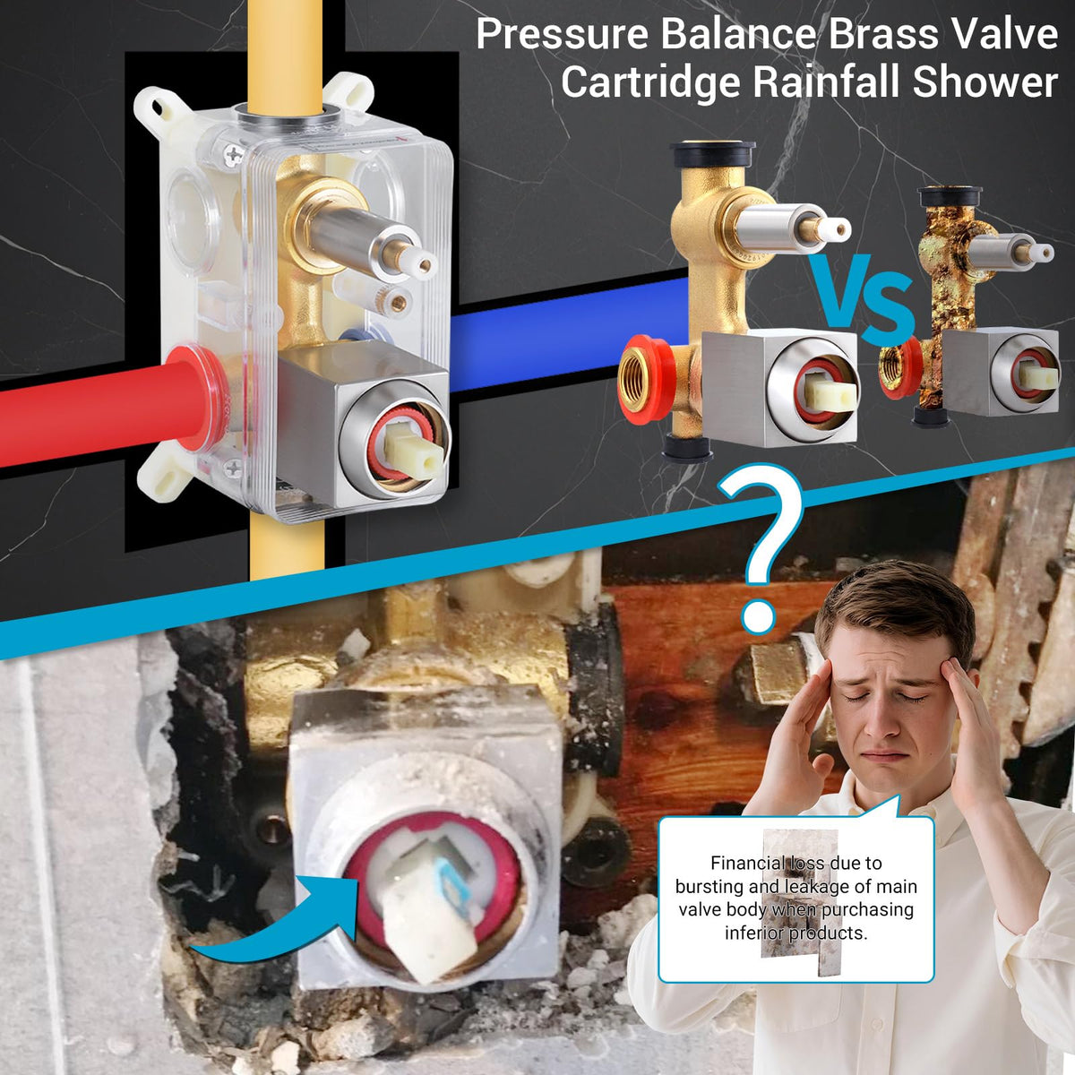 IUERASD shower base pairs with the valve for a complete setup