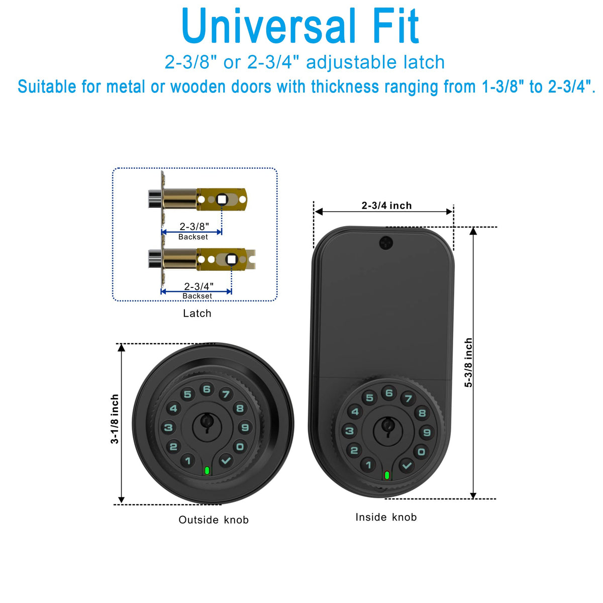iuknob IPX6 waterproof all-weather door lock.