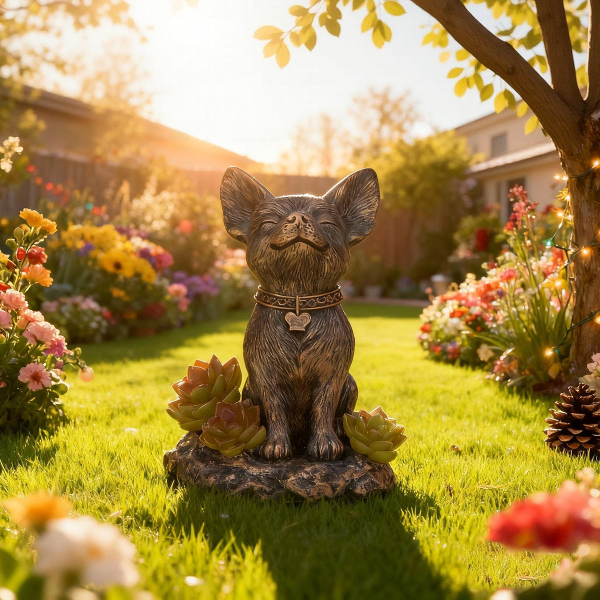 IVCOOLE compact dog statue fits porches patios and corners