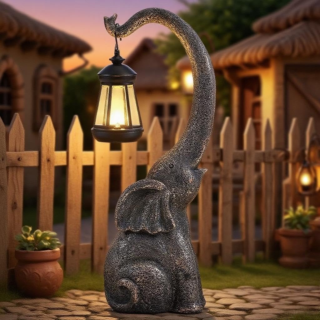IVCOOLE elephant statue suited for indoor or outdoor sunny spots.