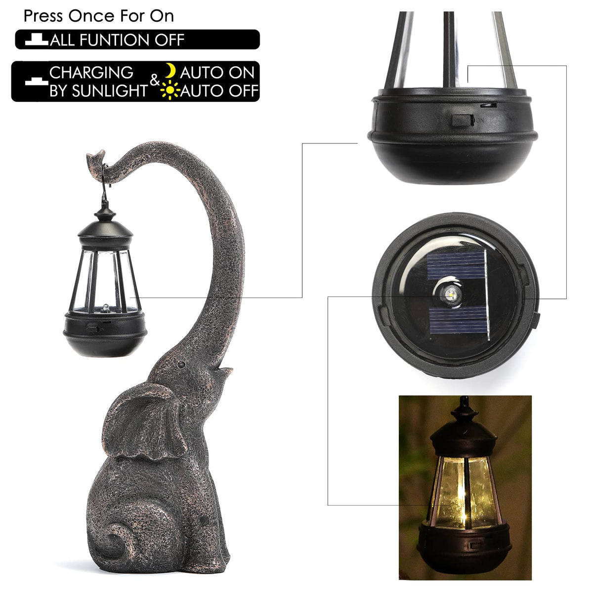 IVCOOLE yard statue adds charm to lawn and patio spaces.