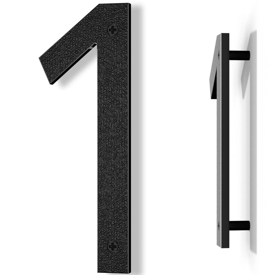 IVERRA 10 inch black house number front view for clear street visibility.