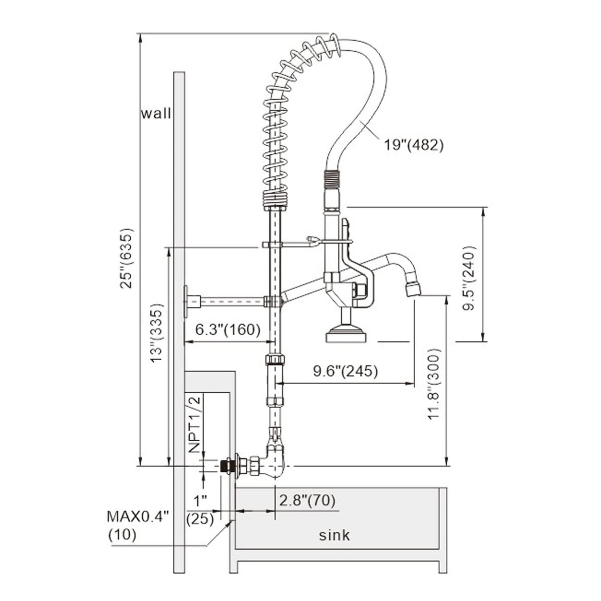 IVIGA 8-inch adjustable center wall mount fits standard openings.