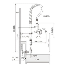 IVIGA 8-inch adjustable center wall mount fits standard openings.