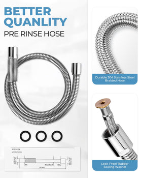 IVIGA 38-inch hose replaces old faucet parts in busy commercial kitchens