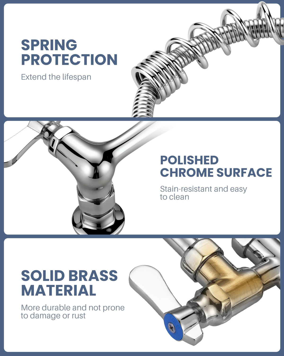 IVIGA dual-handle controls give quick hot and cold adjustments.