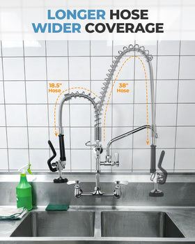 IVIGA stainless steel hose showing flexible design ideal for quick kitchen faucet repairs
