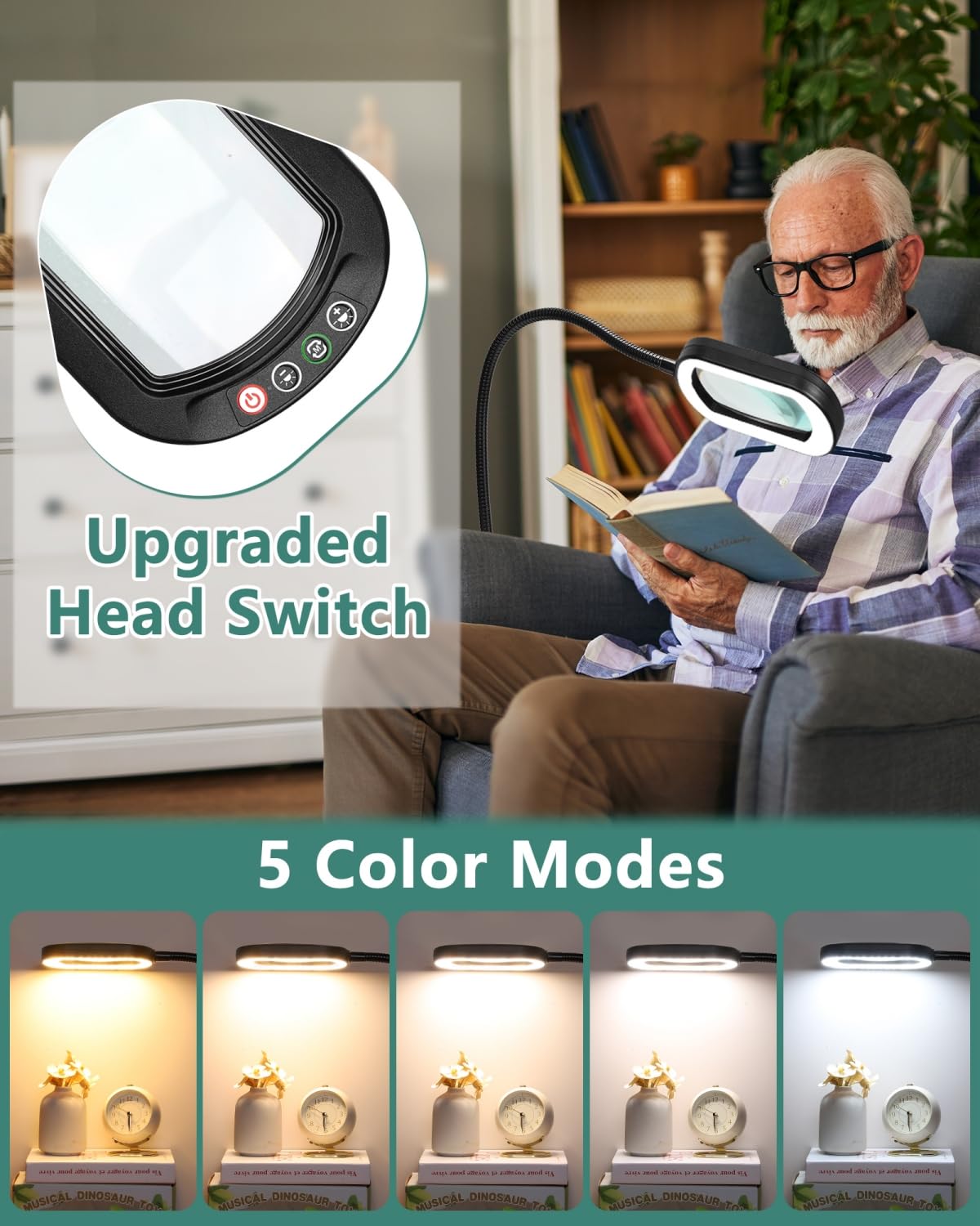 IVMAIE LED with five color modes offers task-appropriate illumination.