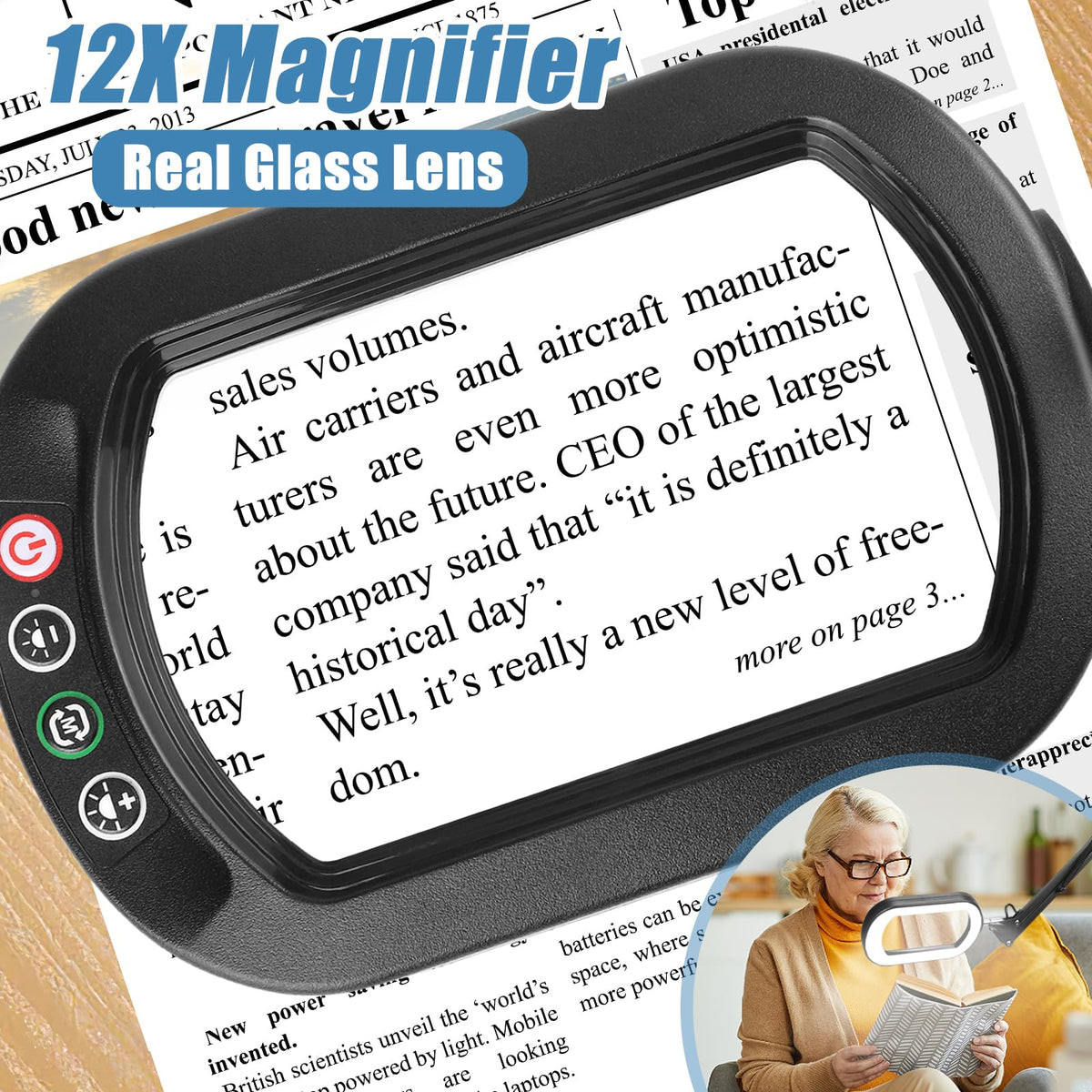 IVMAIE magnifying lamp with five color modes and dimmable light