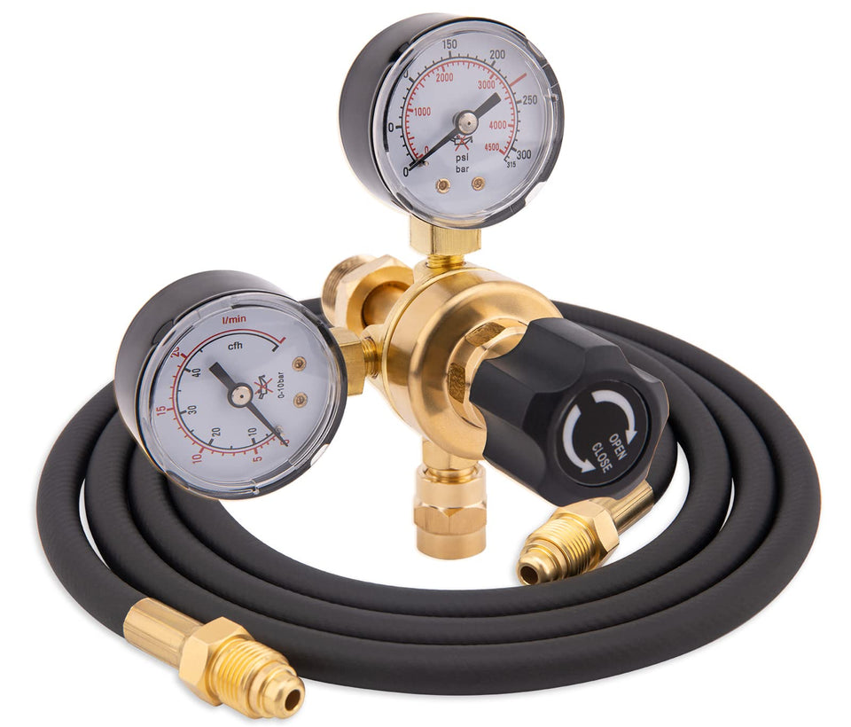 IVONNEY CGA580 argon-co2 regulator front view for precise gas control