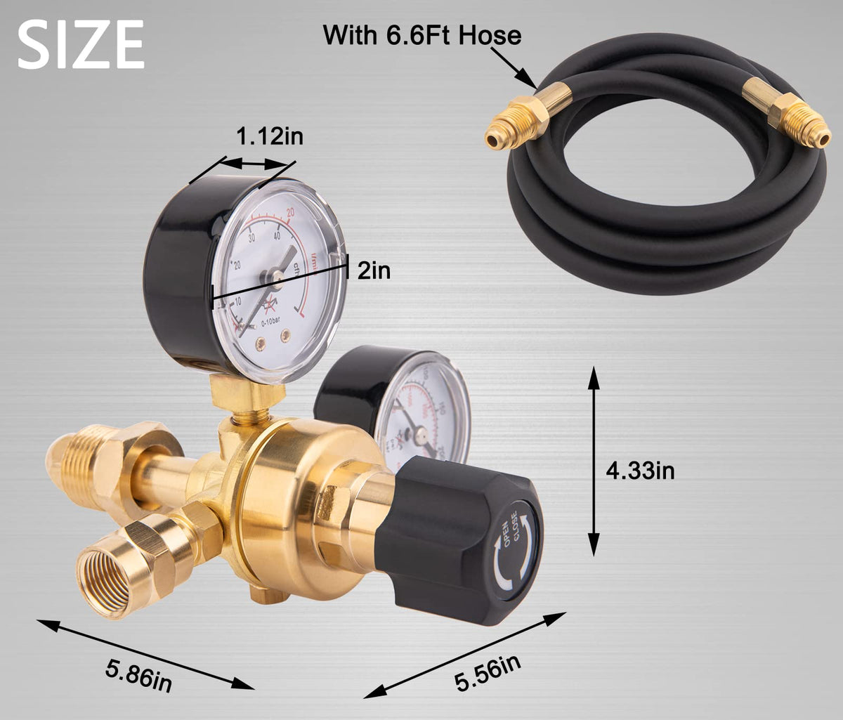 IVONNEY CGA580 gauge readout clearly shows flow and pressure during welding
