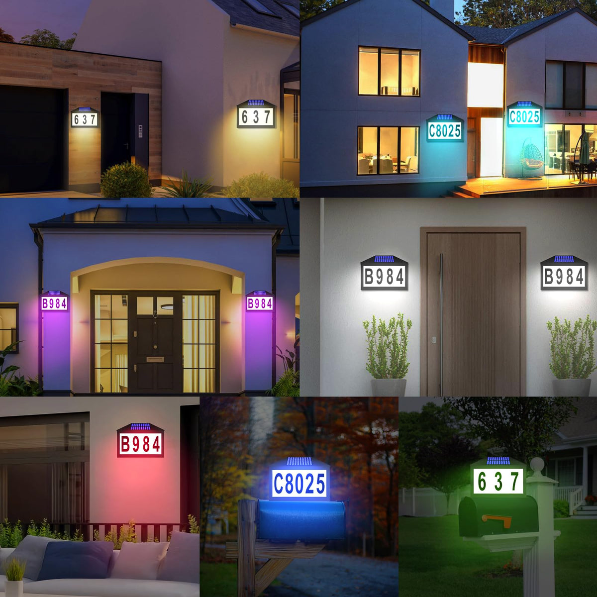 IVWVI solar address sign offers remote control modes for customizable lighting.
