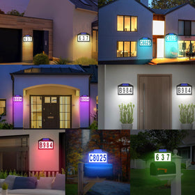 IVWVI solar address sign offers remote control modes for customizable lighting.
