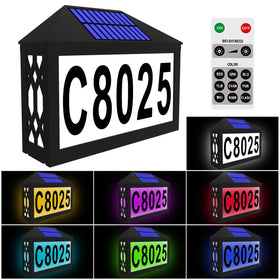 IVWVI solar house numbers illuminate the front for clear nighttime readability.