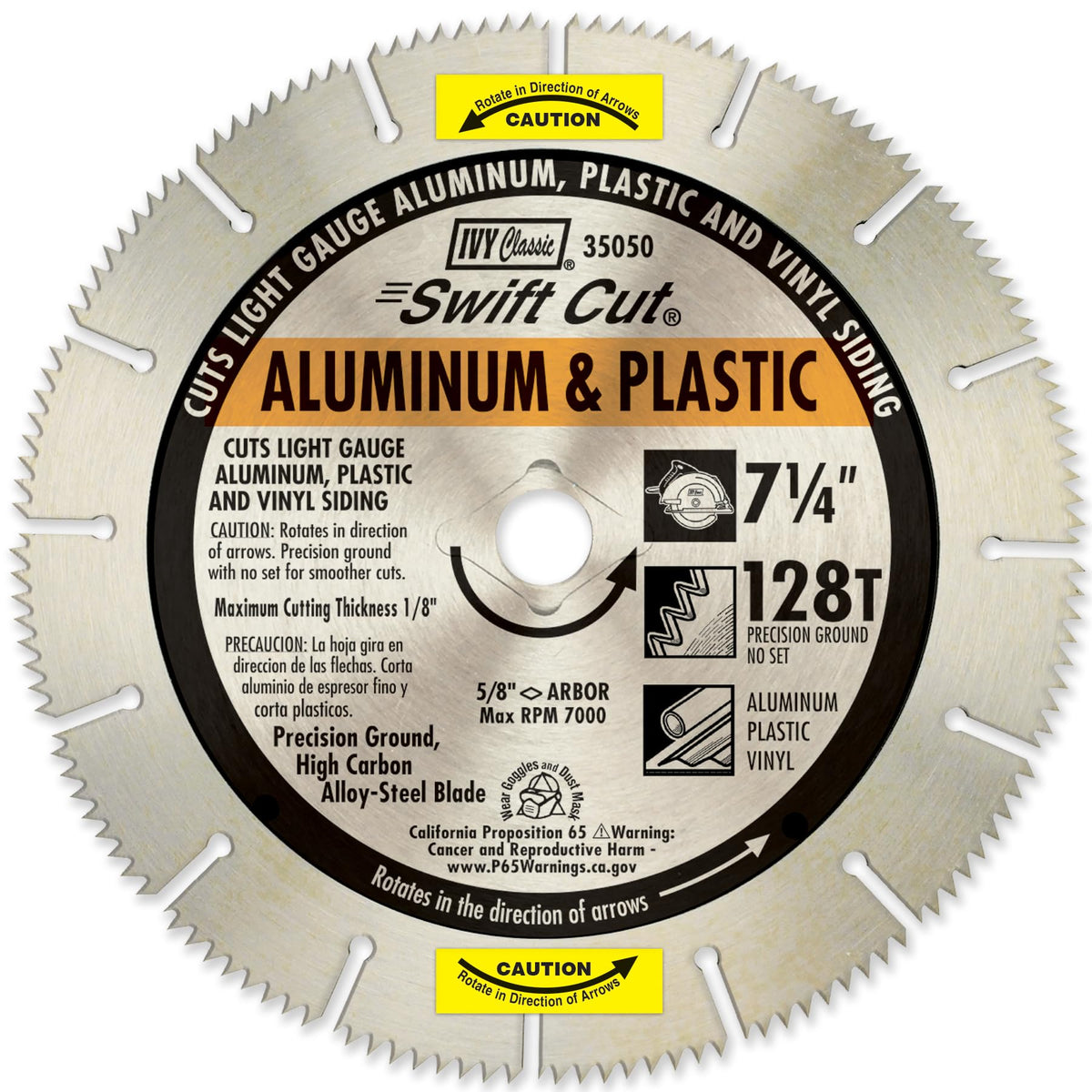 IVY Classic Swift Cut 714 128T blade for clean aluminum and plastic cuts