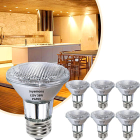 Ivyemons PAR20 flood bulb pack front view highlighting long-lasting 39W performance.