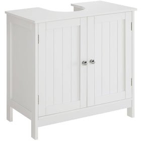 Iwell pedestal sink storage cabinet with two doors keeps essentials organized.