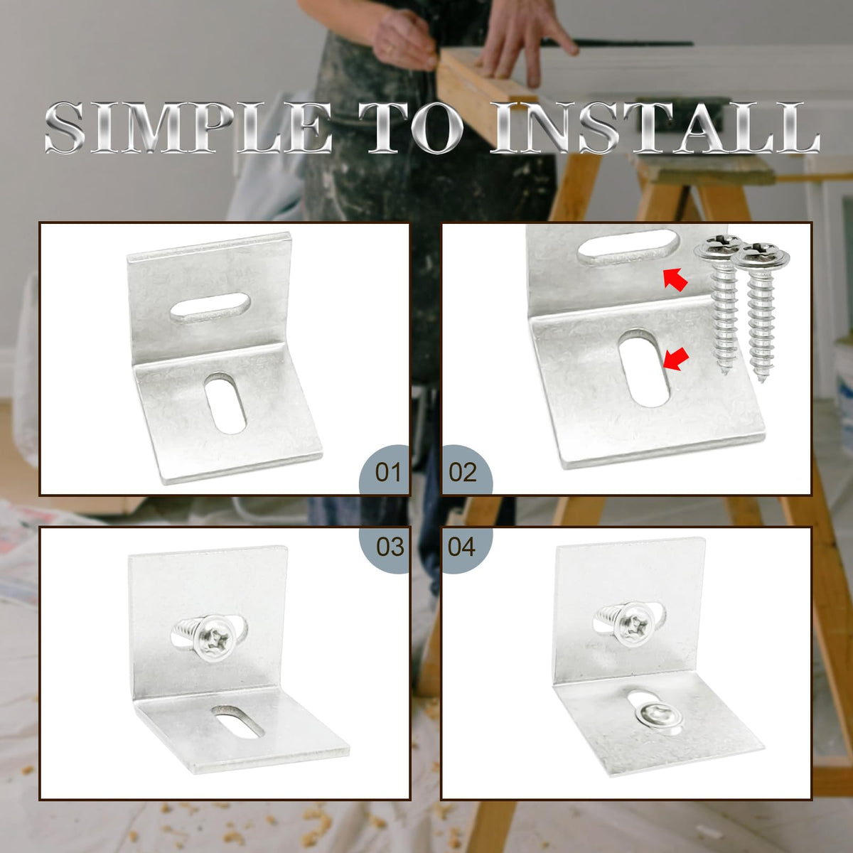 IWGVVEEM right-angle brackets reinforce corners and accommodate wood movement