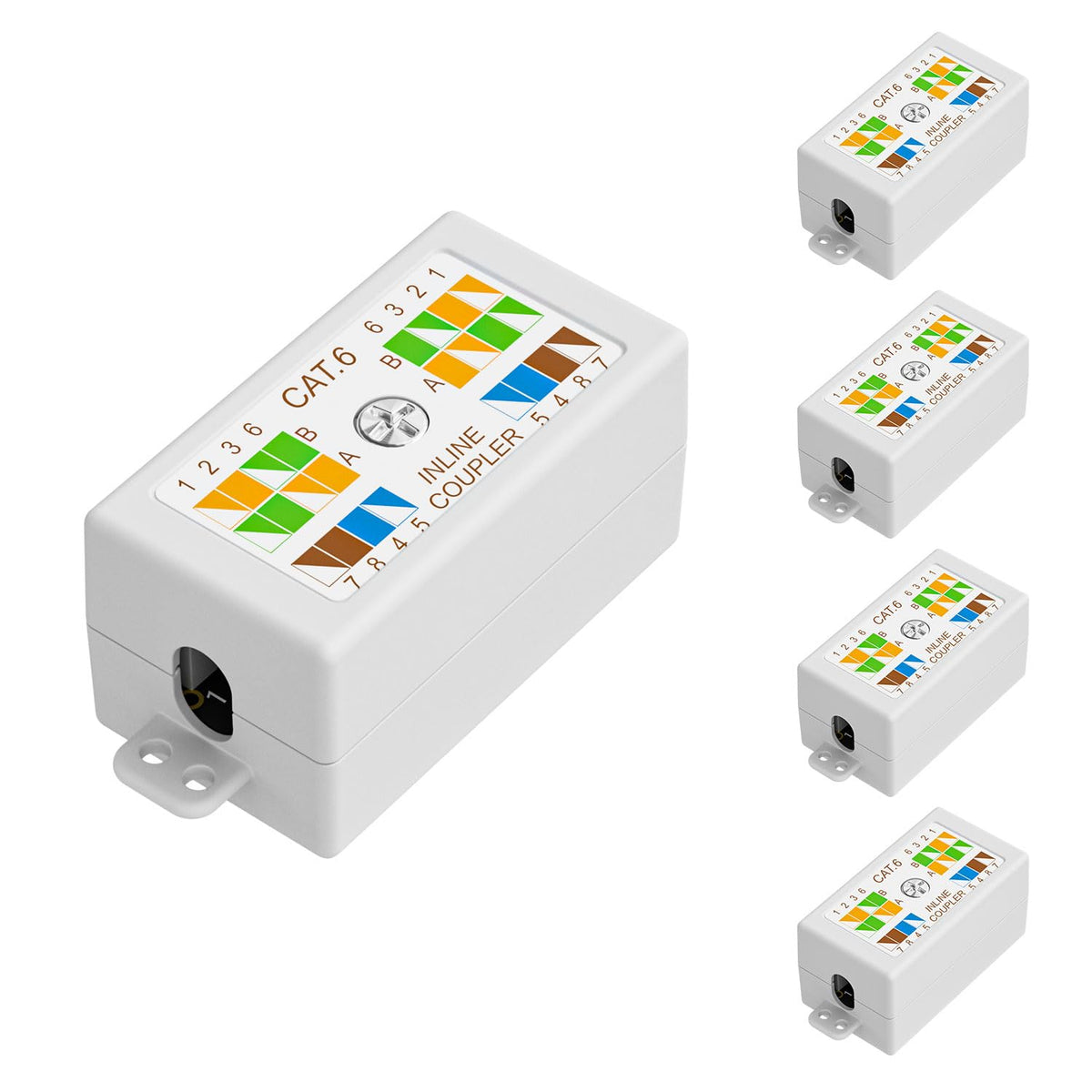 iwillink 5-pack ethernet junction box with krone punch-down for neat direct connections