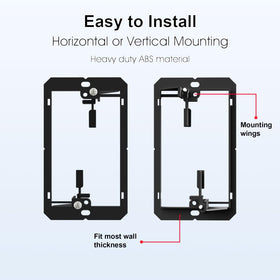 Iwillink adjustable bracket fits wall thickness from 1/4 to 1 inch for flush mounting.