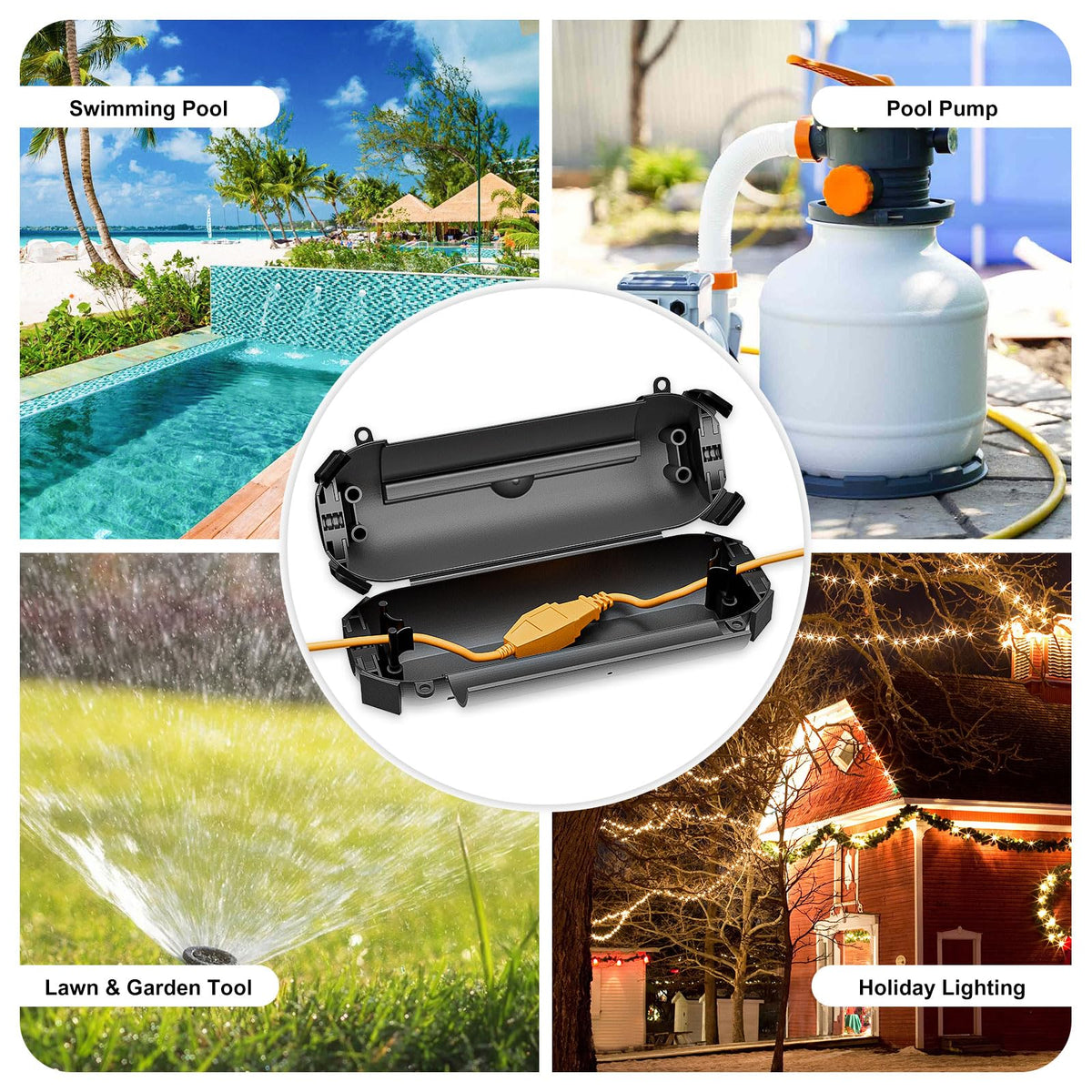 iwillink waterproof box suits holiday lighting and power tool setups outdoors